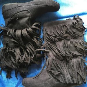 Miley Cyrus Fringe boots